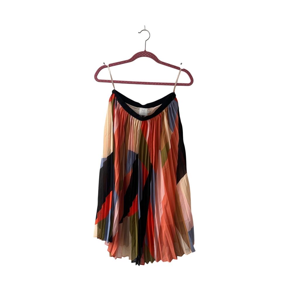 Anthropologie HD in Paris Multicolor Pleated Midi Skirt Size 0